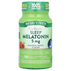 Мелатонін 5 мг швидкорозчинний смак ягоди, Nature's Truth Melatonin, 90 таблеток