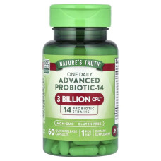 Пробиотики 3 млрд КОЕ, Nature's Truth One Daily Advanced Probiotic-14, 60 капсул быстрого высвобождения