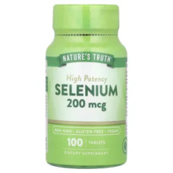 Селен 200 мкг, висока ефективність, Selenium Nature's Truth, 100 таблеток