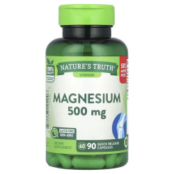 Магний 500 мг, Nature's Truth Magnesium, 90 капсул быстрого высвобождения