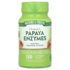 Жувальні ферменти папайї, Chewable Papaya Enzymes Nature's Truth, смак тропік, 120 жувальних таблеток