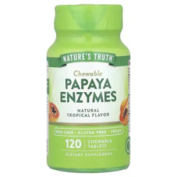 Жувальні ферменти папайї, Chewable Papaya Enzymes Nature's Truth, смак тропік, 120 жувальних таблеток