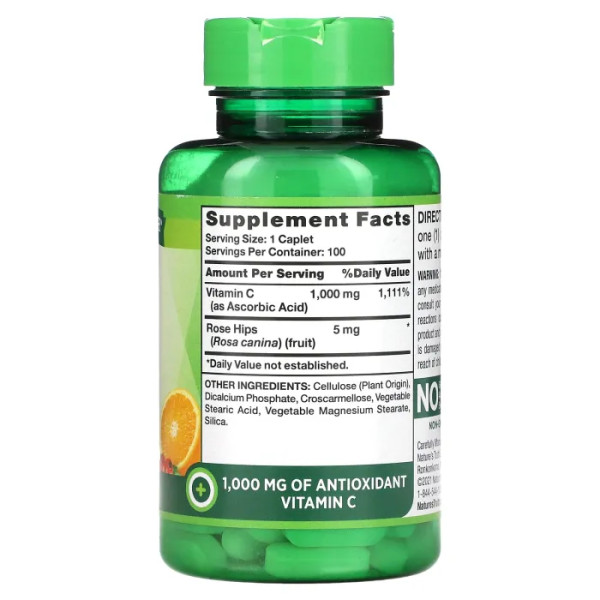 Вітамін С з шипшиною, Vitamin C, Nature's Truth, 1000 мг, 100 каплет