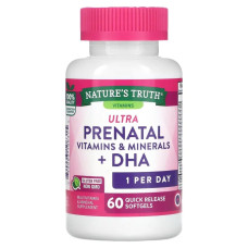 Пренатальні вітаміни з ДГК, Nature's Truth Ultra Prenatal Vitamins & Minerals, 60 гелевих капсул