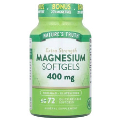 Магній 400 мг екстра сила, Magnesium Nature's Truth, 72 гелеві капсули швидкого вивільнення