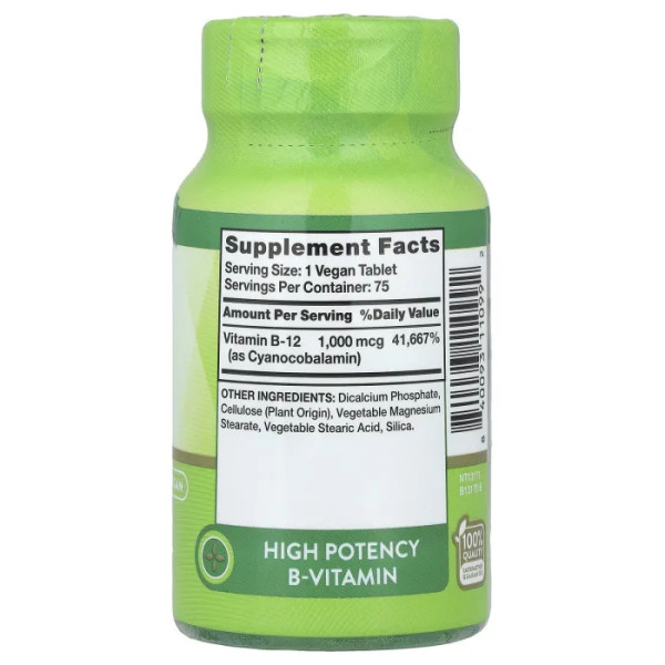 Вітамін B-12, Time Release Vitamin B-12, Nature's Truth, уповільненої дії, 1000 мкг, 75 таблеток