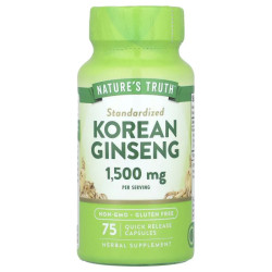 Корейський женьшень 1500 мг, Nature's Truth Korean Ginseng, 75 капсул швидкого вивільнення (500 мг на капсулу)