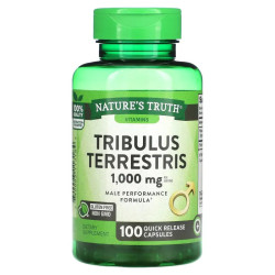 Трибулус террестрис 1000 мг, Nature's Truth Tribulus Terrestris, 100 капсул быстрого высвобождения (500 мг в капсуле)