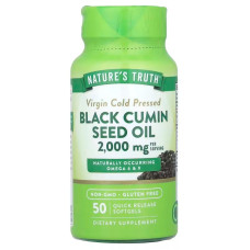 Олія насіння чорного кмину 2000 мг, зі швидким вивільненням, Black Cumin Seed Oil Nature's Truth, 50 капсул