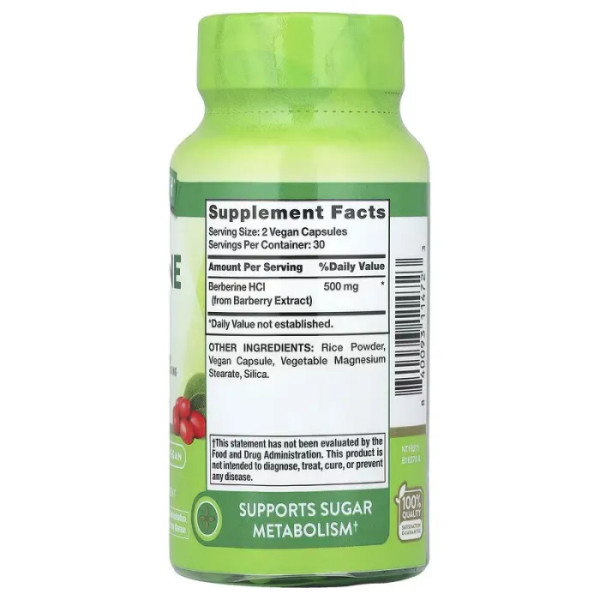 Берберін, Advanced Berberine, Nature's Truth, 500 мг, 60 вегетаріанських капсул (250 мг у капсулі)