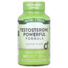 Підтримка тестостерону, Testosterone Powerful Formula Nature's Truth, 60 гелевих капсул