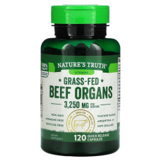 Яловичі органи трав'яної відгодівлі 3250 мг, Nature's Truth Grass-Fed Beef Organs, 120 капсул швидкого вивільнення (650 мг/капсула)