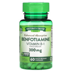 Бенфотиамин 300 мг, Benfotiamine Nature's Truth, 60 капсул быстрого высвобождения