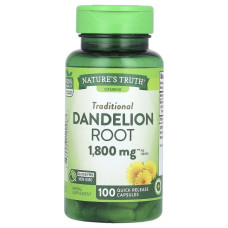 Одуванчик 1800 мг, Nature's Truth Dandelion Root, 100 капсул быстрого высвобождения (900 мг на капсулу)