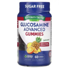 Глюкозамін, жувальні, смак апельсин та ананас, Glucosamine Advanced Gummies Nature's Truth, 60 жувальних цукерок