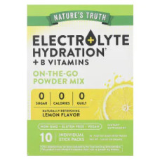 Електроліти та вітаміни групи B, Electrolyte Hydration + B Vitamins Nature's Truth, порошок, смак лимон, 10 пакетиків по 3,5 г