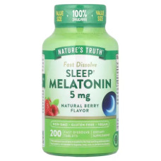 Мелатонін 5 мг швидкорозчинний, смак ягід, Nature's Truth Sleep Melatonin, 200 швидкорозчинних таблеток