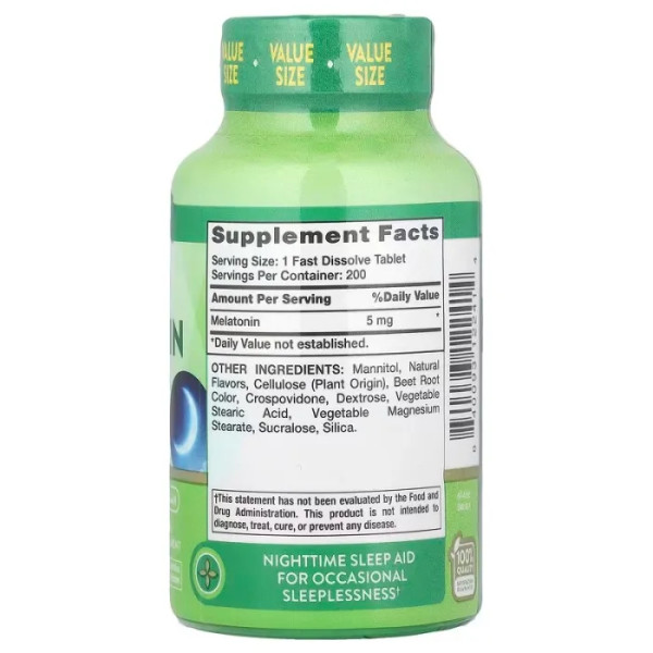 Мелатонін для сну, Sleep Melatonin, Nature's Truth, смак ягід, 5 мг, 200 швидкорозчинних таблеток