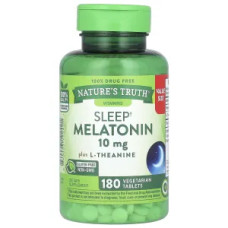 Мелатонин 10 мг, Nature's Truth Sleep Melatonin, с L теанином 180 вегетарианских таблеток