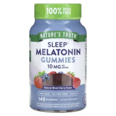 Мелатонин для сна 10 мг, жевательные, вкус ягодный микс, Sleep Melatonin Gummies Nature's Truth, 140 жевательных конфет, 5 мг в каждой