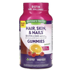 Волосы кожа и ногти жевательные, Hair, Skin & Nails Nature's Truth, натуральные фрукты, 140 веганских жевательных таблеток
