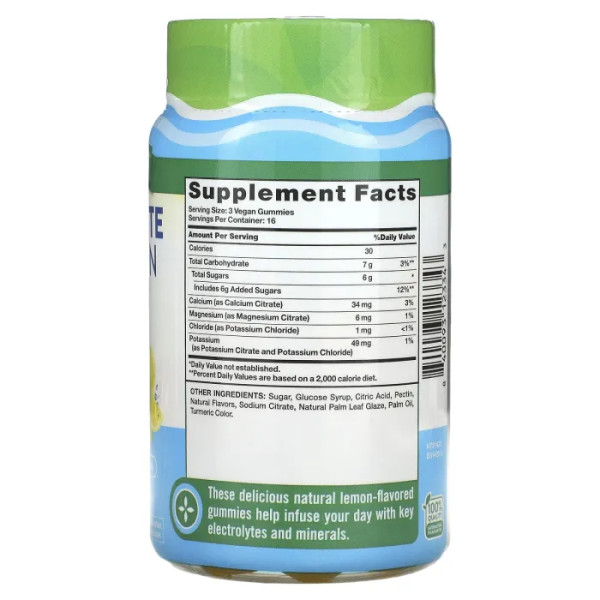 Електроліти, Electrolyte Hydration Gummies, Nature's Truth, смак лимона, 48 жувальних цукерок