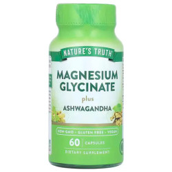 Магній гліцинат з ашвагандою, Nature's Truth Magnesium Glycinate Plus Ashwagandha, 60 капсул