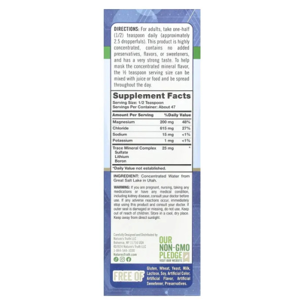 Магній іонний, Ionic Magnesium Liquid, Nature's Truth, без ароматизаторів, 118 мл