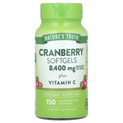 Журавлина з вітаміном C, Nature's Truth Cranberry Softgels, 150 гелевих капсул швидкого вивільнення