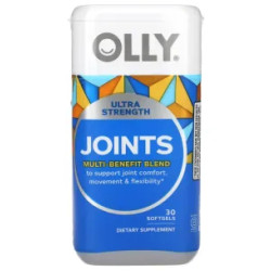 Здоров'я суглобів, ультрасильна формула, Joints Ultra Strength OLLY, з вітаміном D та екстрактами босвеллії та куркуми, 30 гелевих капсул