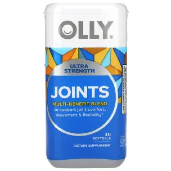 Міцні кістки та здорові суглоби, ультрасильна формула, Joints, Ultra Strength, OLLY, з вітаміном D, екстрактами босвеллії та куркуми, 30 гелевих капсул
