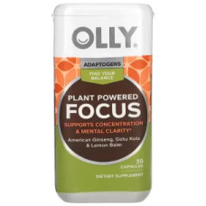 Фокус та концентрація, OLLY Plant Powered Focus, підтримка мозку пам'яті та уваги 30 вегетаріанських капсул