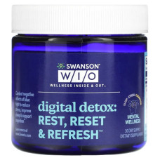Сон стрес та когнітивна підтримка, Swanson WIO Digital Detox Rest, Reset & Refresh, 30 гелевих капсул