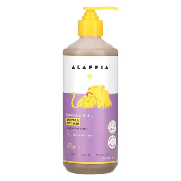 Дитячий шампунь та гель для душу, Babies & Kids Shampoo & Body Wash, Alaffia, лимон та лаванда, 473 мл