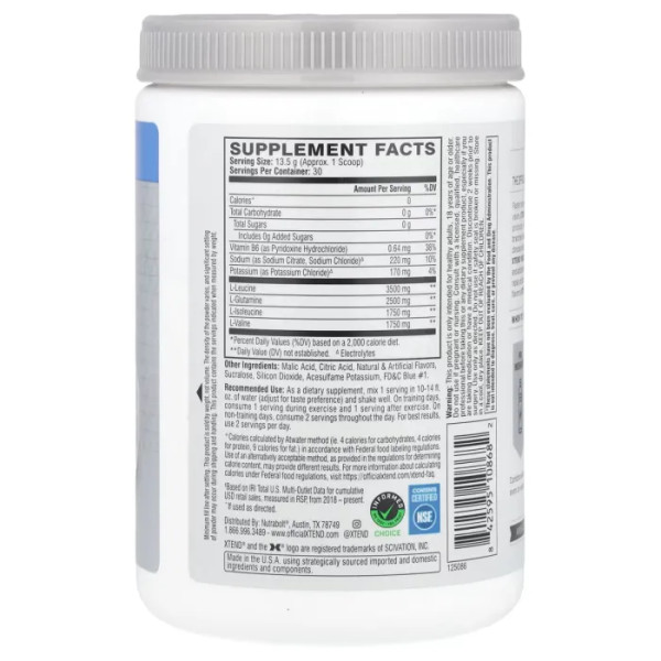 BCAA, The Original 7G BCAA, XTend, Scivation, відновлення м'язів з електролітами, фруктовий лід, 405 г