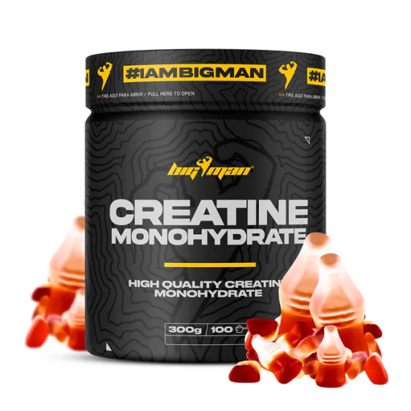 Креатин моногідрат, Creatine Monohydrate, BigMan, 100% мікронізований, зі смаком коли, 300 г