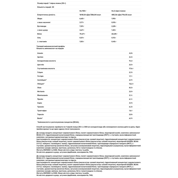 Сироватковий протеїн, MultiPhaseWhey, BigMan, преміум, з продовженим вивільненням + глутамін, кориця з ваніллю, 1 кг