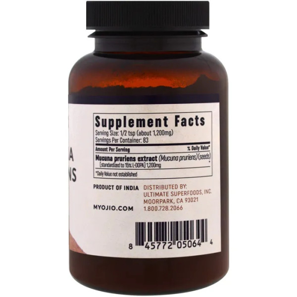 Порошок Мукуни пекучої, Mucuna Pruriens, Ojio, 100 г