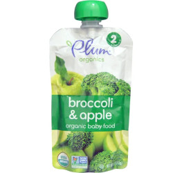 Дитяче пюре брокколі та яблука, Baby Food Plum Organics, етап 2, органік, 113 г