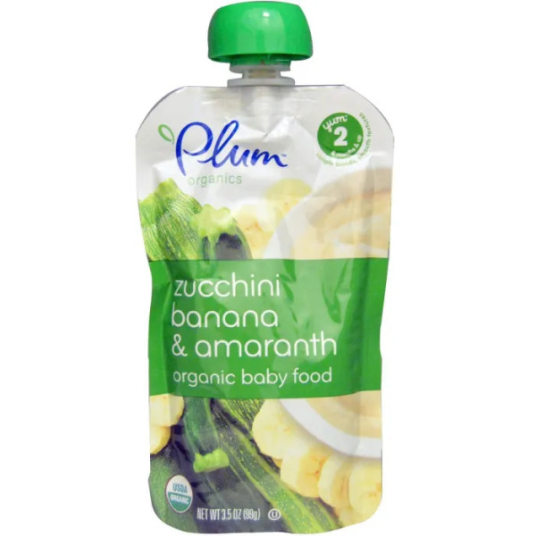 Пюре из цукини, банана и амаранта, Baby Food, Plum Organics, этап 2, органик, 99 г