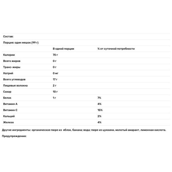 Пюре из цукини, банана и амаранта, Baby Food, Plum Organics, этап 2, органик, 99 г