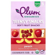 Снеки м'які фруктові, Soft Fruit Snacks Plum Organics Teensy Snacks, органік, 12+ місяців, 5 пакетів по 10 г