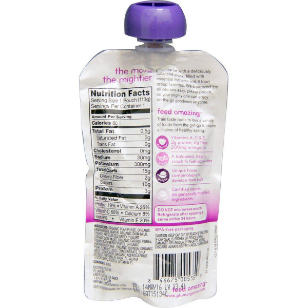 Дитяча суміш - пюре, (Mighty 4, Essential Nutrition Blend), Plum Organics, 113 г