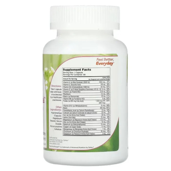 Мультивітаміни для вагітних, Total One Prenatal, Zahler, 90 капсул