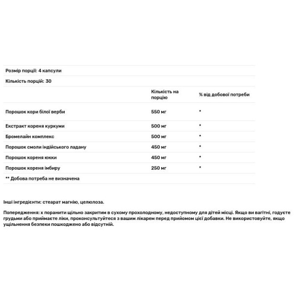 Відновлення після тренувань, InflaMix, Zahler, для підтримки періодичних запалень, 120 капсул