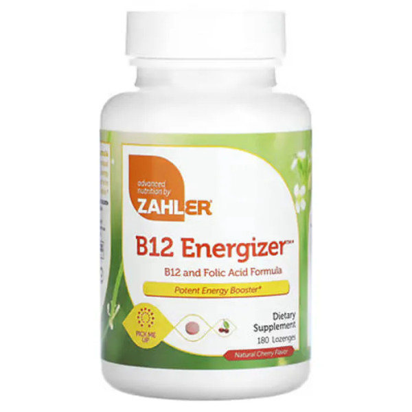 Вітамін В-12 та фолієва кислота, B12 Energizer, Zahler, смак вишні, 180 льодяників