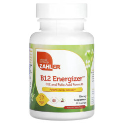 Витамин B12 и фолиевая кислота, Zahler B12 Energizer, вкус вишни, 90 леденцов
