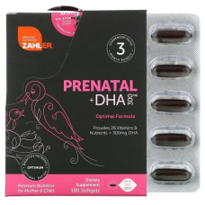 Пренатальный комплекс с DHA 300, Zahler Prenatal + DHA, 180 капсул