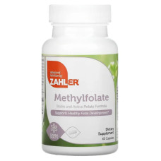 Метилфолат, Zahler Methylfolate, підтримує здоровий розвиток плода, 60 капсул (1000 мкг DFE на капсулу)