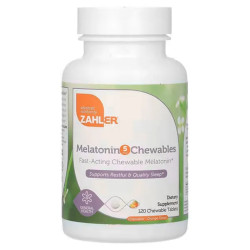 Мелатонин 5 мг жевательный, Zahler Melatonin Chewables, вкус апельсин, 120 жевательных таблеток